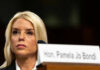 Bondi’s Evasive Tactics Infuriate Congress Woman sitting behind nameplate at conference or meeting