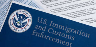 US Immigration and Customs Enforcement document folder