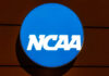 NCAA logo displayed on a blue circular sign