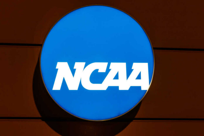 NCAA logo displayed on a blue circular sign