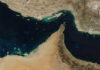 Satellite view of the Persian Gulf and surrounding geographical features