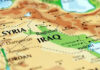 Map of Iraq and surrounding countries displayed