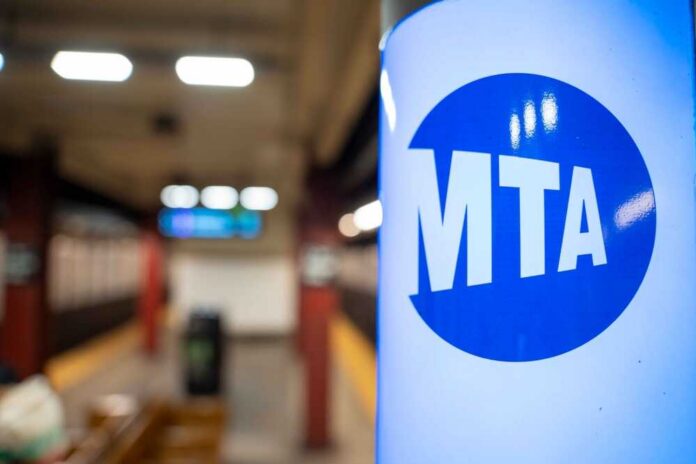 New,York,,New,York,,United,States,-,December,2nd,,2021: MTA sign in a subway station with blurred background