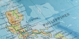 Map showing the Philippines with Luzon and major cities labeled