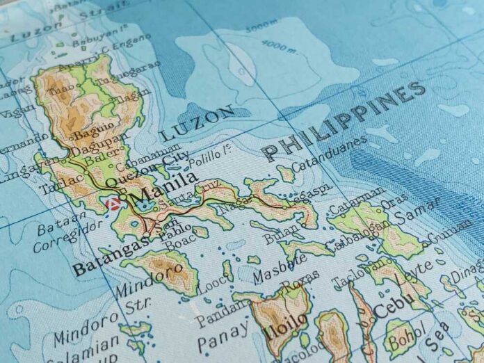 Map,Of,The,Philippines,,World,Tourism,,Travel,Destination,,World,Trade Map showing the Philippines with Luzon and major cities labeled