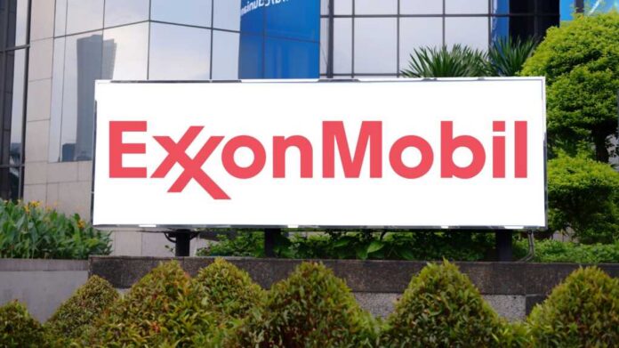 Jakarta,-,May,08,2024:,Exonmobil,Corporation,Logo,Signboard.,Commonly,Shortened ExxonMobil logo on an outdoor sign