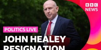John Healey resigns as defence secretary from Keir Starmer's government | BBC Politics Live