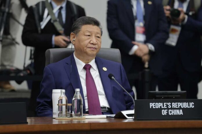 Gyeongju,,Korea,-,October,1,2025:,President,Of,The,People's Map of Asia highlighting China with a red location pin