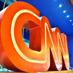 CNN Montage Backfires: Hypocrisy Hit Job? CNN logo sculpture outside building entrance
