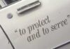 Private Money Supercharges LAPD Drones Close-up of a police car door with the phrase to protect and to serve