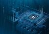Gigawatt Gamble: AMD Courts Anthropic AI chip on a circuit board glowing in blue