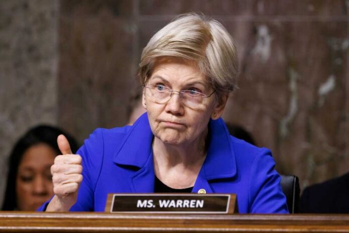 Washington,,Jan,29,2025:,U.s.,Senator,Elizabeth,Warren,(d-ma) A senator giving a thumbs up during a hearing