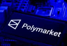 France Slams Door on Polymarket Polymarket logo displayed on a blue circuit board background