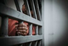 Hand gripping jail bars