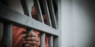 Hand gripping jail bars