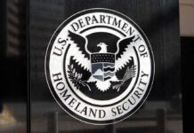 U.S. Department of Homeland Security seal on a building plaque