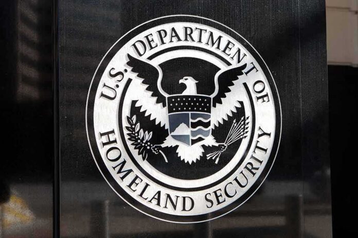 U.S. Department of Homeland Security seal on a building plaque