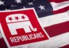Red Alert: GOP Sounds Communist Alarm Republican elephant logo on an American flag