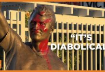 Memorial Unveiled – Free Speech Flashpoint Erupts In Midtown Charlie Kirk statue in Phoenix vandalized