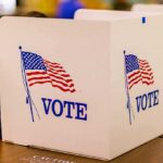 Paid Forgery Ring Warps California Ballots voting booth with American flag graphics