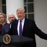 Mint Toss Sparks Online Meltdown Donald Trump speaks at a podium with Mike Pence and Kevin McCarthy nearby
