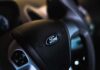 Ford steering wheel close-up