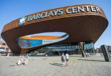 UN Climate Cartel COLLAPSES After U.S. Revolt Barclays Center exterior with curved rust-colored facade