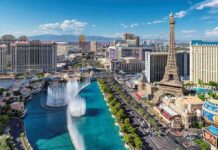 Vegas Brawl – Security Training Disaster Costs Millions Las Vegas Strip skyline with fountains and Eiffel Tower replica