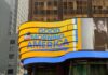 Curved digital billboard with Good Morning America logo