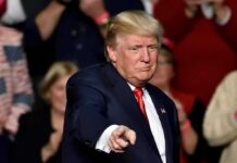 Polls Hand Trump a Green Light Donald Trump points toward the audience at an event