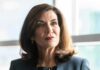 Power Grab? Hochul Sidelines Local DA Kathy Hochul in a close-up portrait indoors