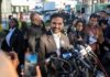 Mourning Day Hijacked – NYC Erupts Zohran Mamdani speaks at a press conference; Julia Bacha is visible among the crowd