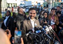 Mourning Day Hijacked – NYC Erupts Zohran Mamdani speaks at a press conference; Julia Bacha is visible among the crowd