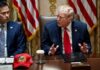 Trump Taunts: Where’s Talarico? Demands Get Louder Donald Trump speaks at a meeting table beside Marco Rubio